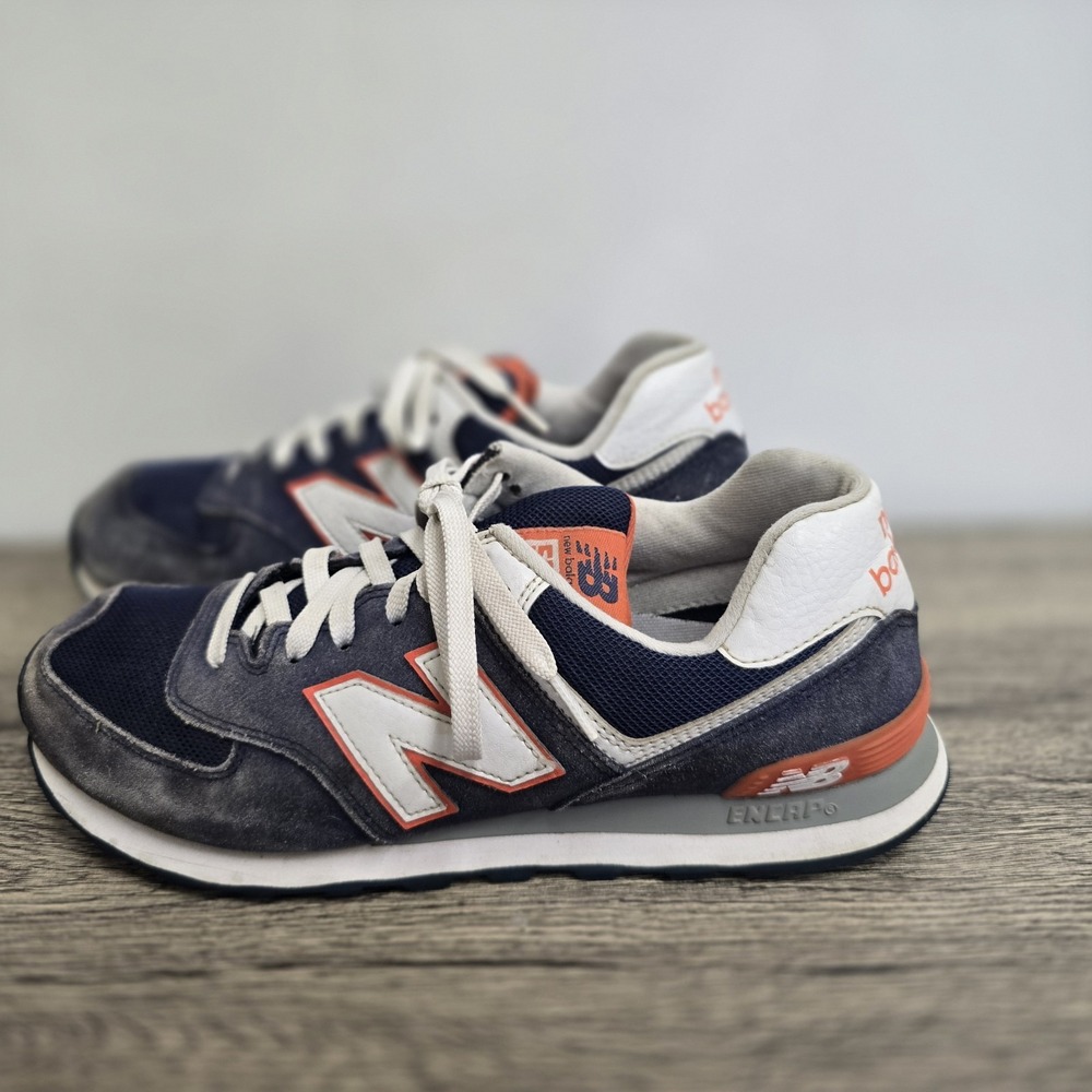 New Balance Men's Navy Blue White and Orange Athletic Sneakers